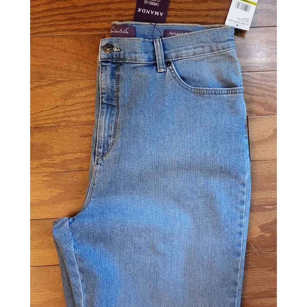 Gloria Vanderbilt Amanda Jeans Lt Wash Size 14 Stretch Classic Fit/Tapered Leg - Picture 6 of 13